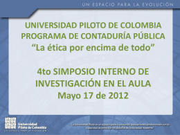 Memorias IV Simposio - Universidad Piloto de Colombia