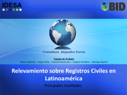 Relevamiento sobre Registros Civiles en