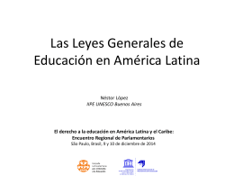 Presentación del estudio sobre Leyes Generales de Educación en