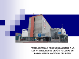 ley n° 26905, ley de depósito legal en la biblioteca nacional del perú