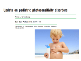 Update on Pediatric Photosensitivity Disorders.