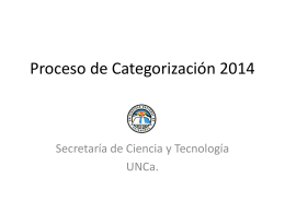 Instructivo Categorización 2014