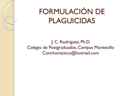 FORMULACIÓN DE PLAGUICIDAS - Campus Montecillo