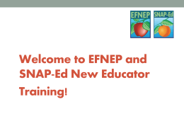 Start of Training - SNAP-Ed and EFNEP