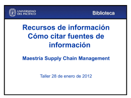 Maestría Supply Chain Management