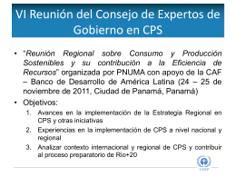 V Reunión Regional en CPS para América Latina y el Caribe