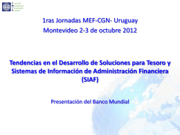Exposición del Banco Mundial. Sr. Alejandro Solanot