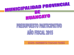 Diapositiva 1 - Municipalidad Provincial de Huancayo