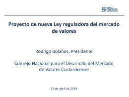 Presentación Rodrigo Bolaños sobre Proyecto de nueva Ley