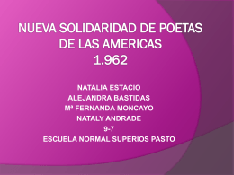 NUEVA SOLIDARIDAD DE POETAS DE LAS AMERICAS 1.962