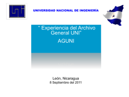 Experiencia del Archivo General de la UNI.