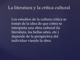 La literatura y la crítica cultural