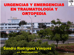URGENCIAS Y EMERGENCIAS TRAUMATOLOGICAS