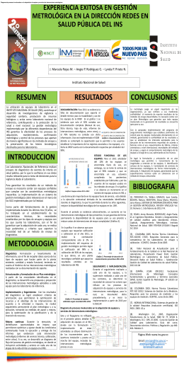 Poster metrologia - Instituto Nacional de Salud