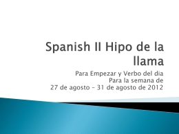 Spanish II Hipo de la llama