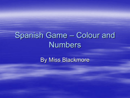 Spanish Game – Colour and Numbers - SBAS