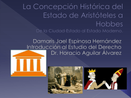 La Concepción Histórica del Estado de Aristóteles a Hobbes De la