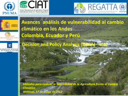 Avances análisis de vulnerabilidad al cambio climático en los Andes