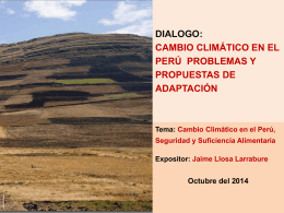 Cambio Climático en el Perú, Seguridad y Suficiencia Alimentaria