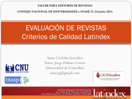 Evaluación de revistas, criterios de Latindex