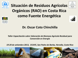 Estudio de Situación de Residuos Agrícolas Orgánicos (RAO) en