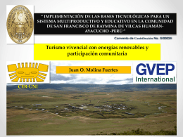 GVEP Turismo Vivencial, Juan Molina - CER-UNI