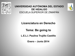 Be going to - Universidad Autónoma del Estado de Hidalgo
