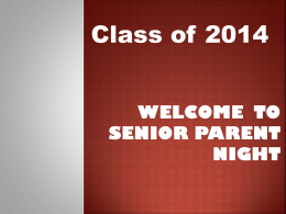 Senior Parent Night - John A. Ferguson Senior High School