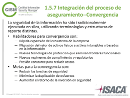 1.5.7 Integración del proceso de aseguramiento  Convergencia
