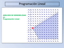 ANÁLISIS DE SENSIBILIDAD en Programación Lineal