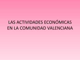 las actividades económicas en la comunidad valenciana