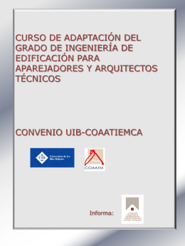 el curso de adaptación - Col·legi Oficial d`Aparelladors i Arquitectes