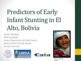 Predictors of Early Infant Stunting in El Alto, Bolivia
