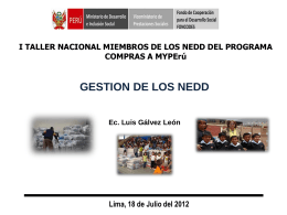 Gestión de los NEDD - Dirección Regional de Educación Cajamarca
