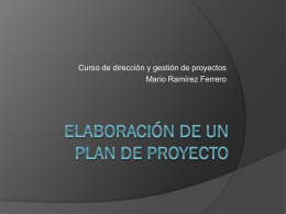 Elaboración de un Plan de Proyecto