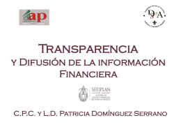 Transparencia y Difusión de la información Financiera