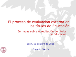 Procesos de evaluación externa en los títulos de educación
