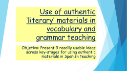 Use of authentic *literary* materials in vocabulary