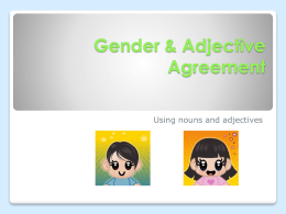 Gender & Adjective Agreement