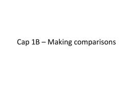 Cap 1B * Making comparisons