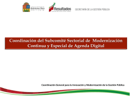 Coordinación del Subcomité Sectorial de Modernización Continua y