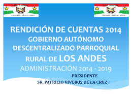 rendicion de cuentas 2014 - Bienvenidos a la Parroquia de Los Andes