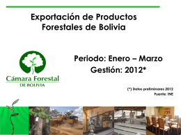 Estadisticas de Exportación de Productos Forestales de Bolivia