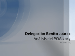 Análisis del POA 2013 de la Delegación Benito Juárez.