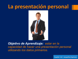 La presentación personal Español A1/ Jacqueline