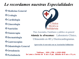 Clínica médica Asetaca-Nuestras Especialidades