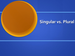 Singular vs. Plural Adjectives