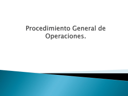 Procedimiento General de Operaciones