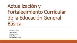 Actualización y Fortalecimiento Curricular de la Educación General