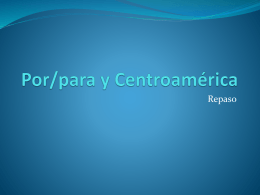 Por/para y Centroamérica